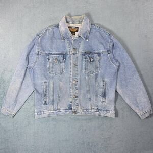 Harley-Davidson Vintage Denim Jacket American Eagle Embroidered Women's Medium